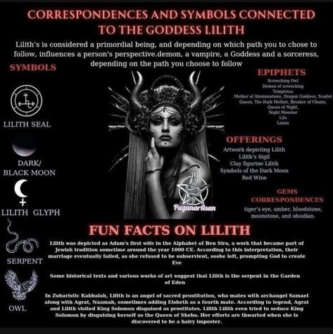 Lilith Essential Oils, Lilith And Hecate, Lilith Information, Lillith Goddess Mythology, Lilith Deity Work, Symbols Of Lilith, Lilith Correspondence, Goddess Lilith Aesthetic, Lilith Altar Ideas