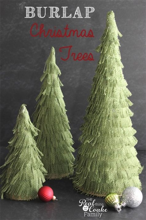 Christmas Crafts ~ Make your own adorable burlap Christmas trees Hessian Crafts, Burlap Christmas Decorations, Burlap Christmas Tree, Attract People, Cone Christmas Trees, Christmas Crafts To Make, Fun Christmas Crafts, Christmas Tree Crafts, Burlap Crafts