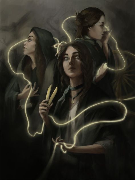 The 3 Fates, 3 Fates, The Moirai, Greek Mythology Stories, Fate Tattoo, Goddess Magick, Three Witches, Greek Mythology Gods, Norse Goddess