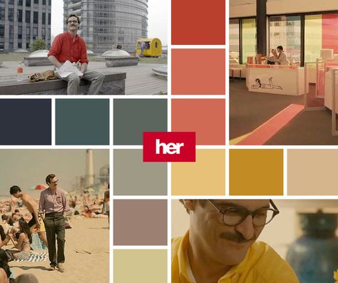 The colour palette in Her the movie is too lovely for words. Prenup Photos Ideas, Light Cinema, Color In Film, Movie Color Palette, Her Movie, Cinema Colours, Noir Color, Color Script, Mood And Tone