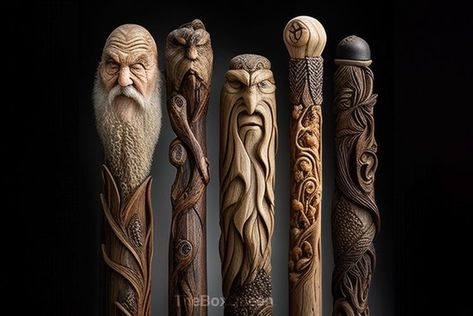 Unique Walking Sticks, Wood Carving Art Sculpture, Handmade Walking Sticks, Wood Carving Faces, Hand Carved Walking Sticks, Wooden Walking Canes, Dremel Carving, Simple Wood Carving, Wood Carving For Beginners