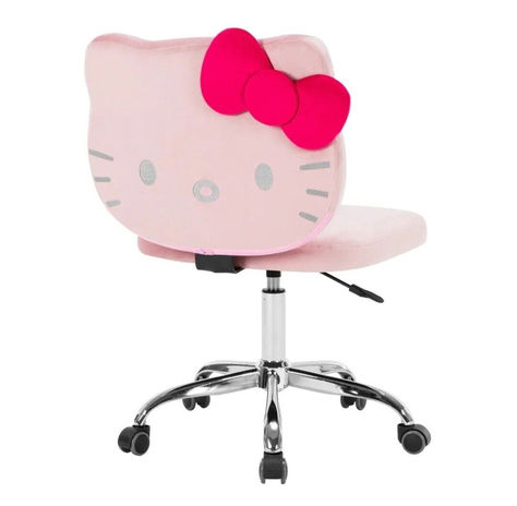 Impressions Vanity Hello Kitty Kawaii Swivel Vanity Chair for Makeup Room, Adjustable Height Cute Desk Chair with Wheels Rolling, Comfy Polyurethane Foam Back Armless Chair for Dorm (Pink) Hello Kitty Room, Sweet Personality, Hello Kitty Room Decor, Mirrored Vanity Table, Kitty Room, Hello Kitty Beach, Makeup Chair, Hello Kitty Rooms, Impressions Vanity