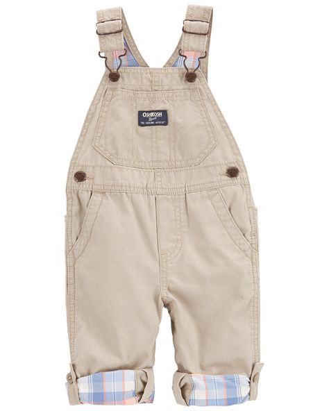 Khaki Baby Classic OshKosh Overalls | oshkosh.com Toddler Boy Overalls, Baby Boy Overall, Baby Boy Overalls, Boys Overalls, Oshkosh Overalls, Oshkosh Baby, Neutral Rainbow, Boy Bib, Newborn Girl Outfits