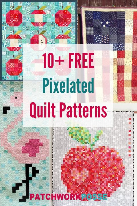 Pixelated Quilt, Pixel Quilt Pattern, Pixel Quilt, Twister Quilts, Pixel Quilting, Fabric Crafts Diy, Quilting Designs Patterns, Patchwork Quilt Patterns, Make Pictures