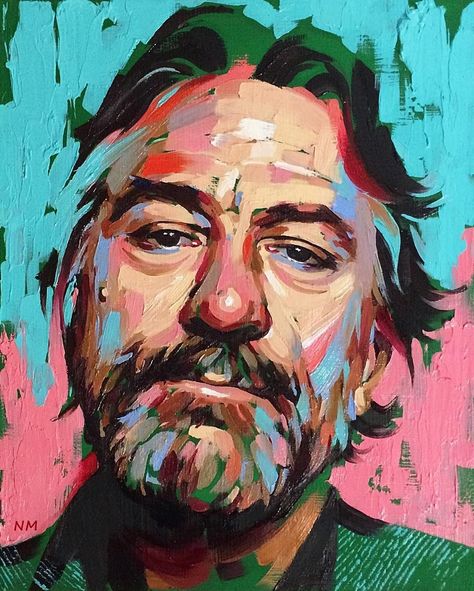 Robert De Niro Abstract Portrait Painting, 수채화 그림, Abstract Portrait, Face Art, Portrait Drawing, Portrait Art, 그림 그리기, Painting Inspiration, Portrait Painting