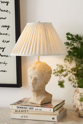 Shop the Grecian Bust Table Lamp at Anthropologie today. Read customer reviews, discover product details and more. Beside Table Lamp, Grecian Bedroom Ideas, Unique End Table, Bust Lamp, Bust Table, Manor Bedroom, End Table Lamps, End Table Lamp, Classic Lamp