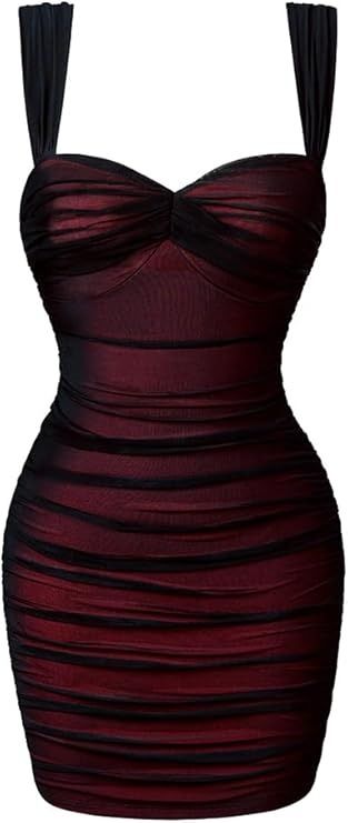 Amazon.com: LAGSHIAN Women's Summer Sexy Bodycon Sleeveless Tank Straps Mesh Ruched Mini Party Dress Black : Clothing, Shoes & Jewelry Fall Outfits Classy, Dress Fall Outfits, Mini Dress Fall, Party Dress Black, Mini Party Dress, Outfits Classy, Mini Party, Sleeveless Tank, Classy Outfits