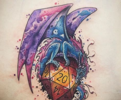 Top 69 Best Dungeons and Dragons Tattoos - [2020 Inspiration Guide] Dungeons And Dragons Tattoo, Dragons Tattoos, Dnd Tattoo, Geeky Tattoos, Dragon Tattoo Images, Dragon Couple, Wizard Tattoo, Dice Tattoo, Couples Kiss