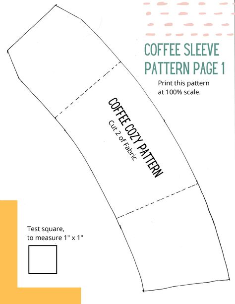 Coffee Sleeve Pattern .pdf - Google Drive Sewing Coffee Cozy Sleeve Pattern, Diy Coffee Sleeve Template, Felt Cup Sleeve, Coffee Cosy Pattern, Iced Coffee Coozie Diy, Coffee Cup Coozie Pattern, Quilted Coffee Cup Cozy, Iced Coffee Sleeve Pattern, Coffee Cup Sleeve Template