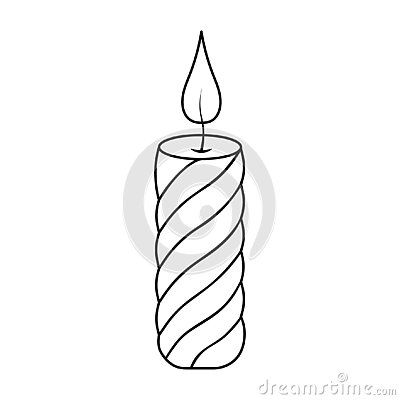 Candle Drawing Simple, Candle Outline, Candle Line Art, Candle Doodle, Candle Sketch, Candle Pics, Simple Art Drawings, Easy Halloween Drawings, Twisted Candle