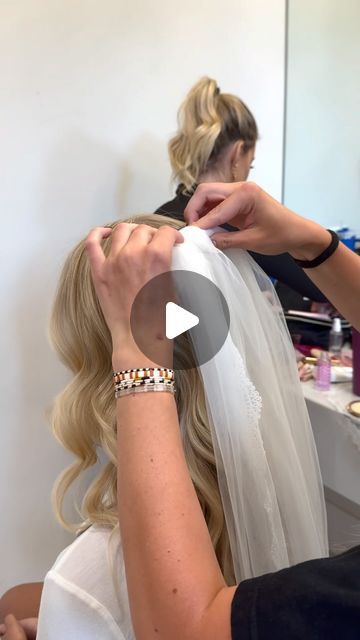 SAGE JONES | LOGAN UT HAIRSTYLIST on Instagram: "This veil ain’t goin anywhere trust me. 
This braid hack is also a game changer for clip in extensions!

#weddinghair #weddingvail #bioionic #igk #weddingcurls #utahhairstylist #weddinghairstylist #weddinghairstyle #utahhair #pureology #redken" Cathedral Veil Hairstyle, Braid Hack, Bride Hairstyles With Veil, Wedding Curls, Veil Hairstyles, Cathedral Veil, Clip In Extensions, Types Of Dresses, Bride Hairstyles