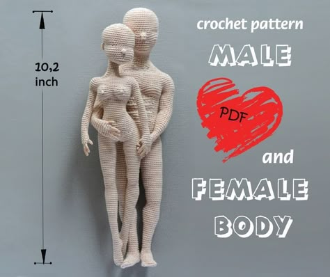 Crochet Body Patterns … The Perfect Base For Many Projects, Let Your Imagination Be Your Guide - KnitHacker Crochet Bodies, Crochet Men, Crochet Hack, Dolls Crochet, Crochet Girls, Cute Amigurumi, Male Doll, Fun Crochet Projects, Fun Crochet