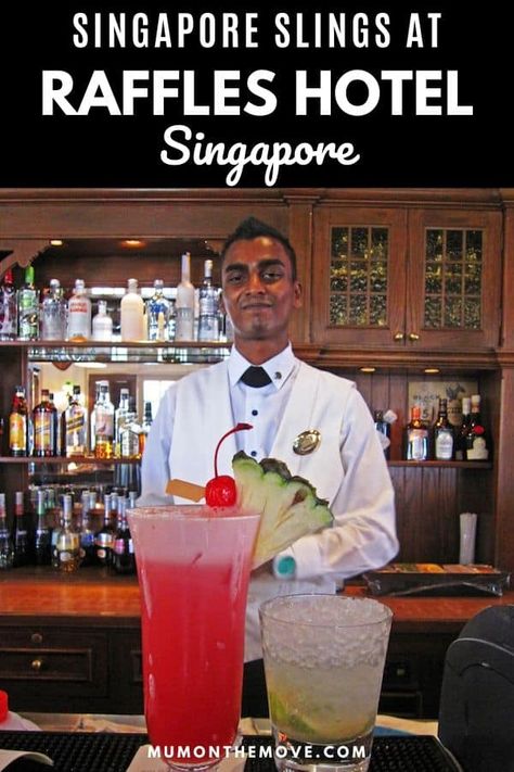 Singapore Sling Cocktail Recipe, Singapore Sling Recipe, Singaporean Recipes, Bucket Drinks, Singapore Sling Cocktail, Raffles Hotel Singapore, Bar Tender, Raffles Hotel, Tiger Beer