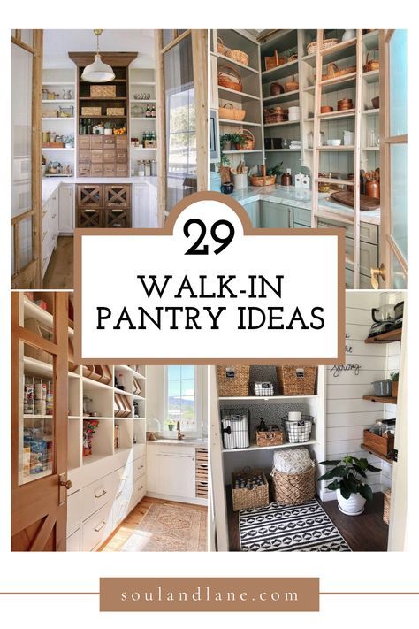 Create a stylish and organized kitchen with these walk-in pantry ideas designed to maximize your storage space! From chic shelving solutions to clever organization ideas, explore ideas and inspirations on how to transform your pantry into a functional and visually appealing space. Walkin Pantry Ideas, Walk In Pantry Ideas Layout, Small Walk In Pantry, Walk In Pantry Ideas, Pantry Lighting, Pantry Layout, Pantry Inspiration, Makeover Kitchen, Renovation Kitchen