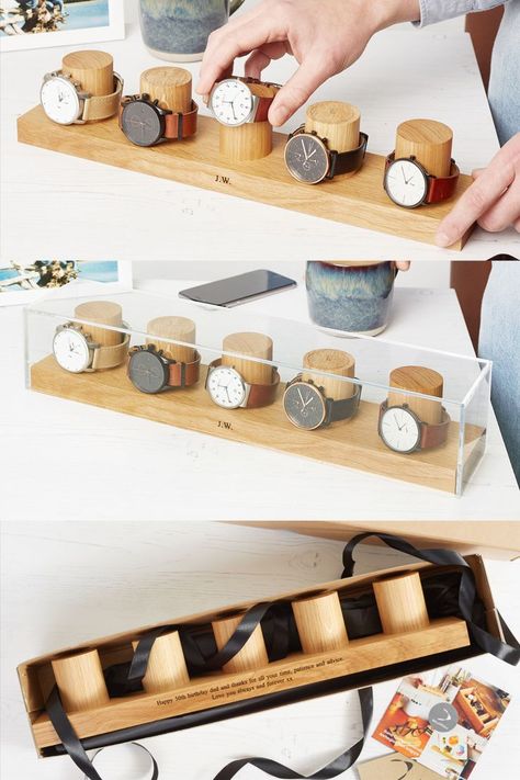 Watch Box Diy, Wood Watch Box, Wood Office, Watch Stand, Watch Holder, Tape Dispenser, Bookshelves Diy, Perfect Style, Diy Box