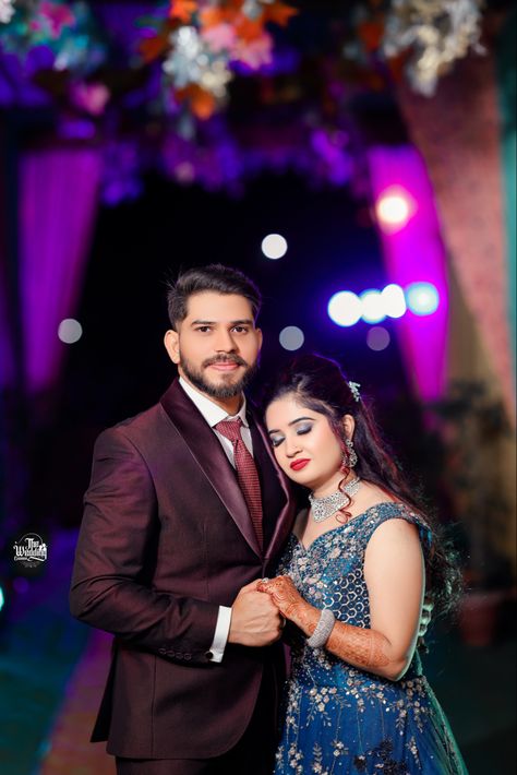 For bookings & enquiry call us on : 7415156502 Reception Couple Photo, Engegment Pose Indian, Engagement Closeup, Ring Ceremony Couple Poses, Reception Photography Poses, Reception Couple Shoot, Reception Couple Poses, Engagement Poses For Couple, Engagement Stills