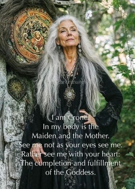 Crone Aesthetic, Crone Goddess Wise Women, Maiden Mother Crone Tattoo, Crone Tattoo, Motivation Spell, Crone Art, Crone Wisdom, Pagan Quotes, Sister Circle