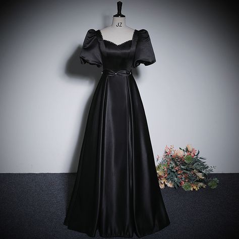 Black Satin Prom Dress, Frock Designs, Off Shoulder Evening Dress, Long Frock, Dress Women Elegant, Black Prom Dress, Black Prom, Prom Formal, Black Evening Dresses