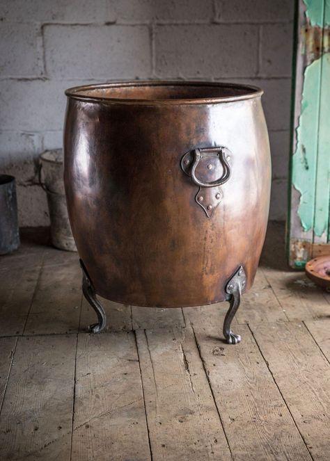 Kitchen Copper, Vintage Copper Pots, Copper House, Rose Uniacke, Copper Vessel, Copper Planters, London Boutique, Copper Decor, Copper Kettle