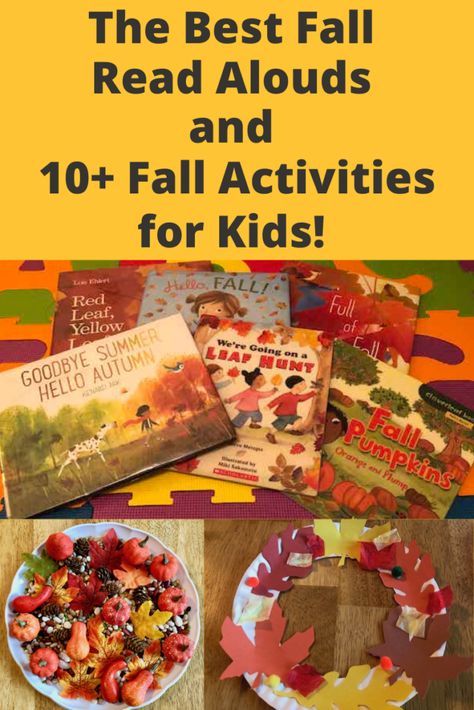 Best fall read alouds to use for preschool to elementary and 10+ fall activities for kids! #fall #fallactivities #education #readaloudsforkids #fallreadalouds Fall Read Aloud And Craft, Fall Read Alouds, Fall Activities For Kids, Fall Activities For Toddlers, Books And Activities, Fall Books, Fall Pregnancy Announcement, Read Aloud Activities, Fall Preschool Activities