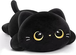 Mewaii Cute Cat Plush Pillow, Kawaii Plushies Black Cat Stuffed Animals, Squishy Plushies, Cuddle Plush Pillow for Boys & Girls Squishy Plushies, Black Cat Plushie, Black Cat Stuffed Animal, Cute Cat Plush, Cat Plushie, Stuffed Animal Cat, Teddy Bear Stuffed Animal, Kawaii Plushies, Cute Black Cats