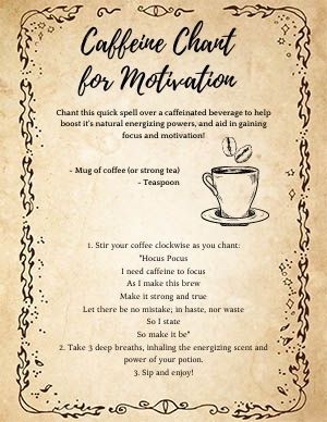 Beauty Chant Spell, Christian Witchcraft Spells, Coffee Magick, Motivation Spell Jar, Motivation Spell, Spell Recipes, Magical Oils, Witchy Journal, Witch Goddess