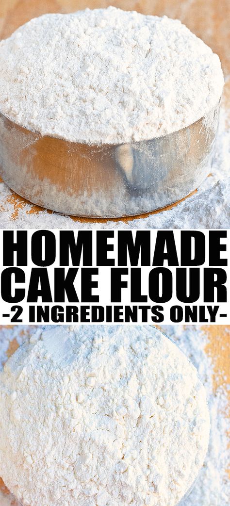 Homemade Cake Flour, Cake Flour Recipe, Cake Flour Substitute, Homemade Dry Mixes, Flour Substitute, Cooking Substitutions, Homemade Pantry, Baking Substitutes, Food Substitutions