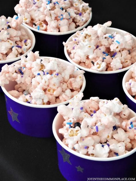 Host a Galaxy and Twinkling Star Themed Birthday Party for Kids Galaxy Popcorn, Star Themed Birthday Party, Galaxy Play Dough, Food Galaxy, Galaxy Cupcakes, Popcorn Treat, Galaxy Party, Star Birthday Party, Astrology Birthday