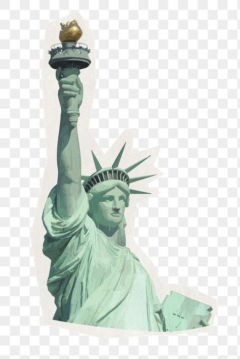 America Png Aesthetic, Statue Of Liberty Sticker, Macbook Icon, Travel Png, Collage Png, Lecture Poster, Statue Of Liberty New York, Paper Effect, Liberty Statue