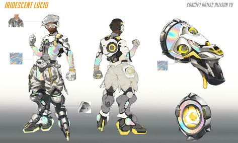 Iridescent Lucio Skin Concept Art - Overwatch 2 Art Gallery Arnold Tsang, Lucio Overwatch, Overwatch Skin Concepts, Character Concept Design, Base Character, Futuristic Military, Overwatch 2, Game Character Design, Game Artwork