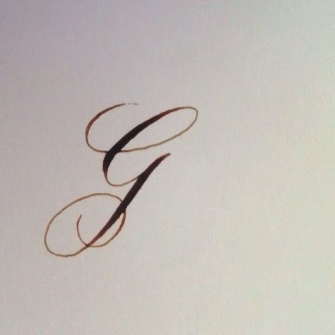 Letter G Tattoo, G Calligraphy, Small Letter Tattoo, G Tattoo, Cursive Tattoos, Copperplate Calligraphy, Tattoo Font, Cursive Handwriting, Tattoo Script