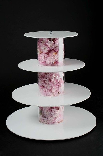 White cupcake stand with blossom | Beautiful bespoke cupcake… | Flickr How To Make A Cupcake Stand, Cupcake Stand Ideas, Cake Stands Ideas, Cupcake Stand Diy, Homemade Cupcake Stands, Cake Stand Diy, Diy Cupcake Stand, Cupcake Tier, Diy Cake Stand