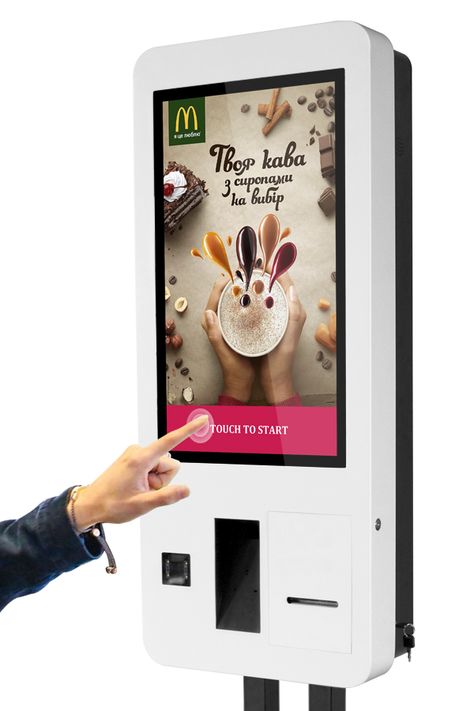 Kiosk Machine, Interactive Kiosk, Mcdonald's Restaurant, Food Kiosk, Classic Furniture Design, Kiosk Design, Stall Designs, Vending Machines, Epson Printer