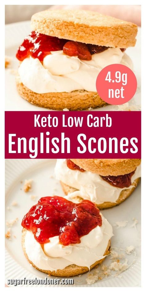 Almond Flour Scones, Keto Scones, Sugar Free Strawberry Jam, Low Carb Treat, English Scones, Low Carb Low Fat Recipes, Keto Baking, Best Low Carb Recipes, Low Carb Treats