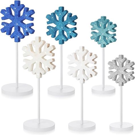 Amazon.com: Purpeak 6 Pcs Winter Snowflake Decor Standing Wooden Snowflakes Block Winter Table Decor Winter Tiered Tray Table Wood Signs for Xmas Home : Home & Kitchen Winter Wonderland Table Decorations, Winter Centerpieces For Table, Winter Table Centerpieces, Snowflake Table, Winter Table Decor, Snowflake Decor, Wood Snowflake, Winter Centerpieces, Christmas Fireplace Decor