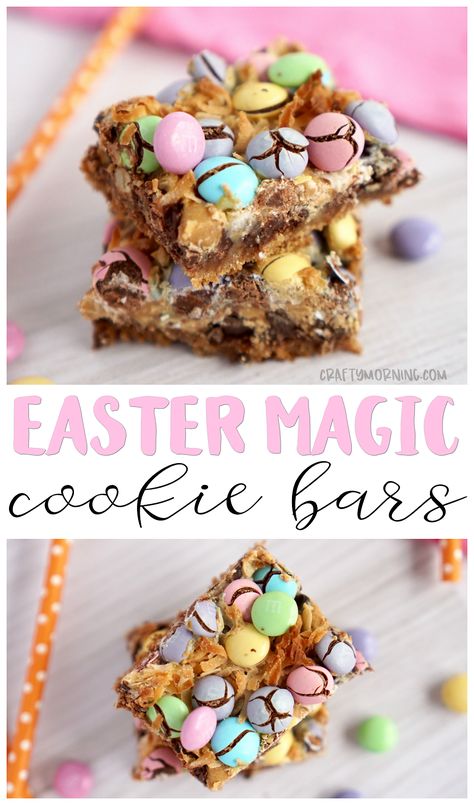 Magic Cookie Bars Recipe, Magic Bars Recipe, Bar Treats, Magic Cookie Bar Recipe, Easter Deserts, Easter Magic, Easy Easter Recipes, Spring Lunch, Appetizer Dessert