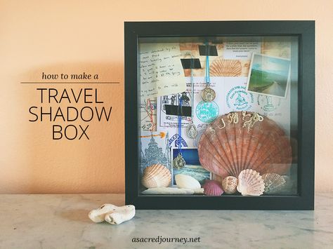 Travel Tip: Make a Travel Shadow Box with Mementos from Your Recent Adventure - A Sacred Journey Travel Shadow Box, Travel Shadow Boxes, Travel Photos Display, Shadow Box Ideas, London Travel Guide, Diy Shadow Box, Travel Crafts, Travel Keepsakes, Travel Box