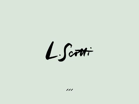 L. Scotti, handwritten, logotype, branding, mint, green Logo Gamer, Hand Lettering Styles, Pet Logo, Handwritten Logo, Typography Love, Lettering Styles, Brand Fonts, Types Of Lettering, Branding Logo Design