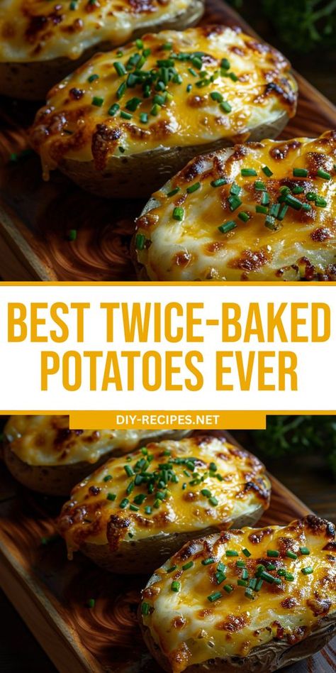 Discover the best twice-baked potatoes ever with our foolproof recipe. Ideal for family gatherings! Twice Baked New Potatoes, Back Potatoes Recipes, Easy Meal With Potatoes, Bake Potato Ideas, The Best Twice Baked Potatoes, Half Baked Potatoes In The Oven, Healthy Twice Baked Potatoes, Baked New Potatoes Recipes, Patotoes Recipes Cooking