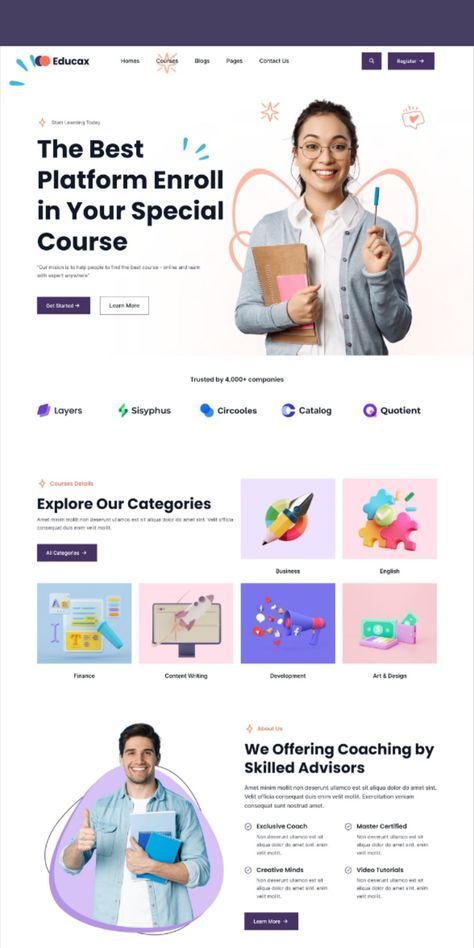 Website design Learning Web Design, School Website Design, Web Design School, Learning Website Design, Ui Ux Design Trends, Business Website Design Templates, Website Design Mobile, Figma Website, Shop Banner Design