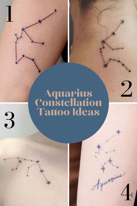 25 Badass Aquarius Tattoo Designs - TattooGlee Aquarius Tattoo Unique, Aquarius Tattoo Ideas Unique, Aquarius Tattoo Ideas, Aquarius Tattoo Designs, Aquarius Tattoos, Star Constellation Tattoo, Aquarius Constellation Tattoo, Tattoo Ideas Unique, Aquarius Constellation