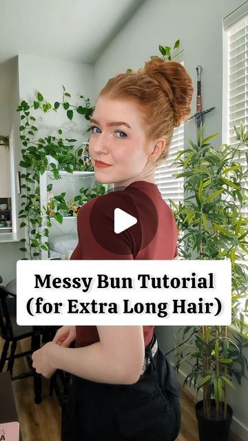 Long Hair Buns Messy, How To Make A Messy Bun With Long Hair, How To Do A Messy Bun With Long Hair, Long Curly Hair Bun, Messy Bun Tutorial For Long Hair, Quick And Easy Updos For Long Hair, Messy Bun With Headband, Easy Messy Buns For Long Hair, Easy Buns For Long Hair