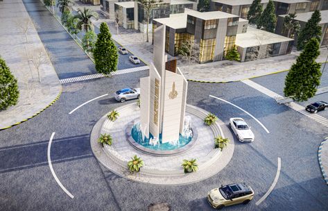 A MODERN ROUNDABOUT WITH STRAIGHT LINES. Roundabout Design Landscape, Roundabout Design, Site Plan Design, Landscape And Urbanism Architecture, Urban Design Plan, Colour Architecture, Interior Design Drawings, Mosque Architecture, Landscape And Urbanism