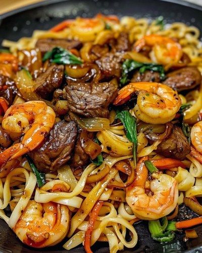 Steak & Shrimp Stir-Fried Noodles – NorthEast Nosh Recipes Stir Fried Noodles, Fried Noodles Recipe, Steak Shrimp, Shrimp Noodles, Steak And Shrimp, Shrimp Stir Fry, Chinese Cooking Recipes, Fried Noodles, Shrimp Recipes For Dinner