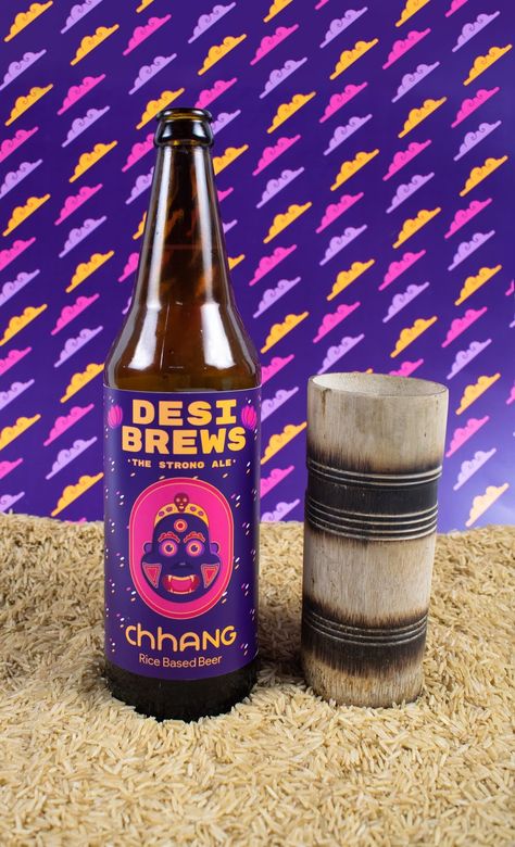 Desi Brews - Chhang Beer on Packaging of the World - Creative Package Design Gallery Indian Alcohol, Rice Beer, Alcohol Packaging Design, Alcohol Brands, Indian Project, Alcohol Packaging, Beer Packaging, Prop Design, Environmental Graphics