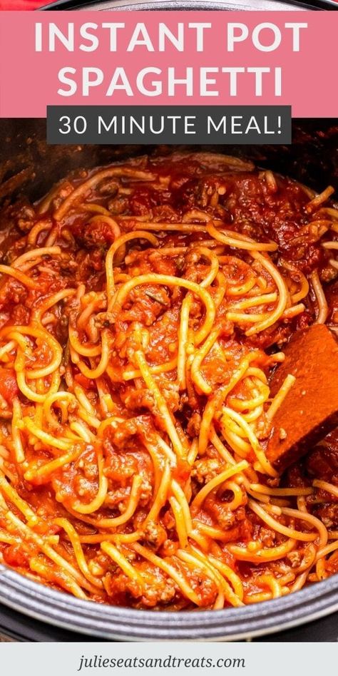 Easy Instant Pot Spaghetti, Pressure Cooker Spaghetti, Instant Pot Spaghetti Recipe, Instant Pot Spaghetti, Homemade Meat Sauce, One Pot Spaghetti, Instant Pot Pasta Recipe, Spaghetti Dinner, Homemade Spaghetti