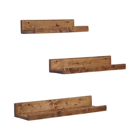 Mercury Row Fairwinds 3 Piece Solid Wood Species Floating Shelf with Adjustable Shelves & Reviews | Wayfair.co.uk Reclaimed Wood Shelf, Walnut Floating Shelves, Floating Books, Grey Shelves, Rustic Luxe, Unique Shelves, Wooden Floating Shelves, Into The Wood, Wood Floating Shelves