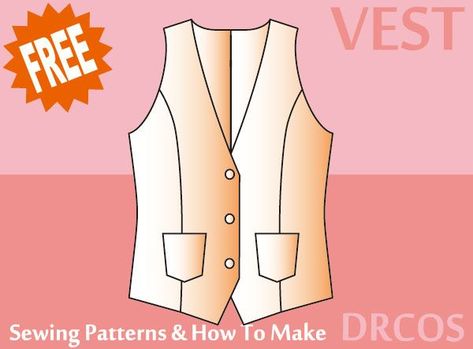 Vest sewing patterns & how to make Vest Sewing Patterns, Mens Vest Pattern, Clothes For Big Men, Vest Sewing, Biker Clothing, Waistcoat Pattern, Sewing Men, Vest Pattern Free, Vest Sewing Pattern