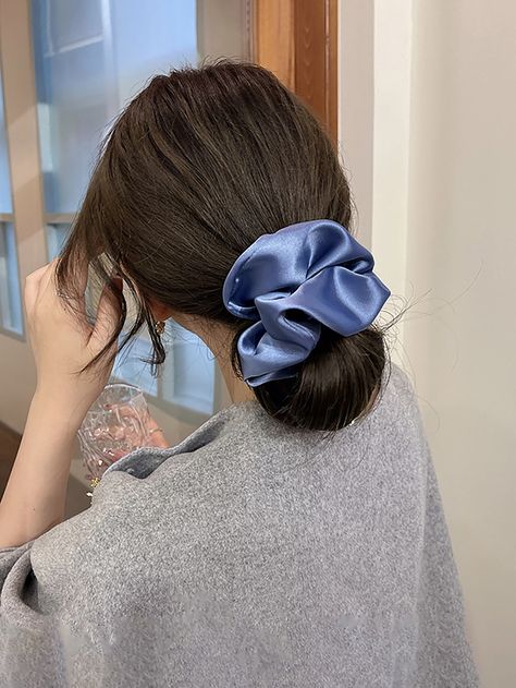 Blue Scrunchie, Navy Wedding, Scrunchie Hairstyles, Up Hairstyles, Hair Ties, Scrunchies, Wedding Guest, Womens Hairstyles, Navy Blue