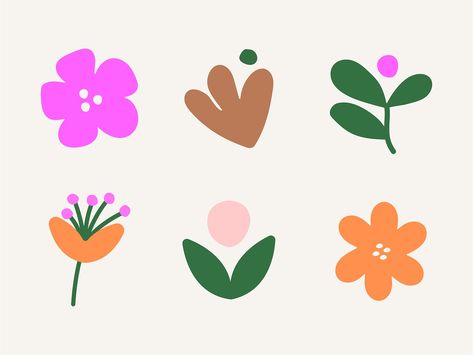 Floral and Plant Illustrations by illobob on Dribbble Woman With Flowers Illustration, Flower Doodle Illustration, Plant In Pot Illustration, Modern Flower Illustration, Flower Illustration Simple, Flowers Branding, Flower Graphic Illustration, Flower Illust, Flowers Graphic Design